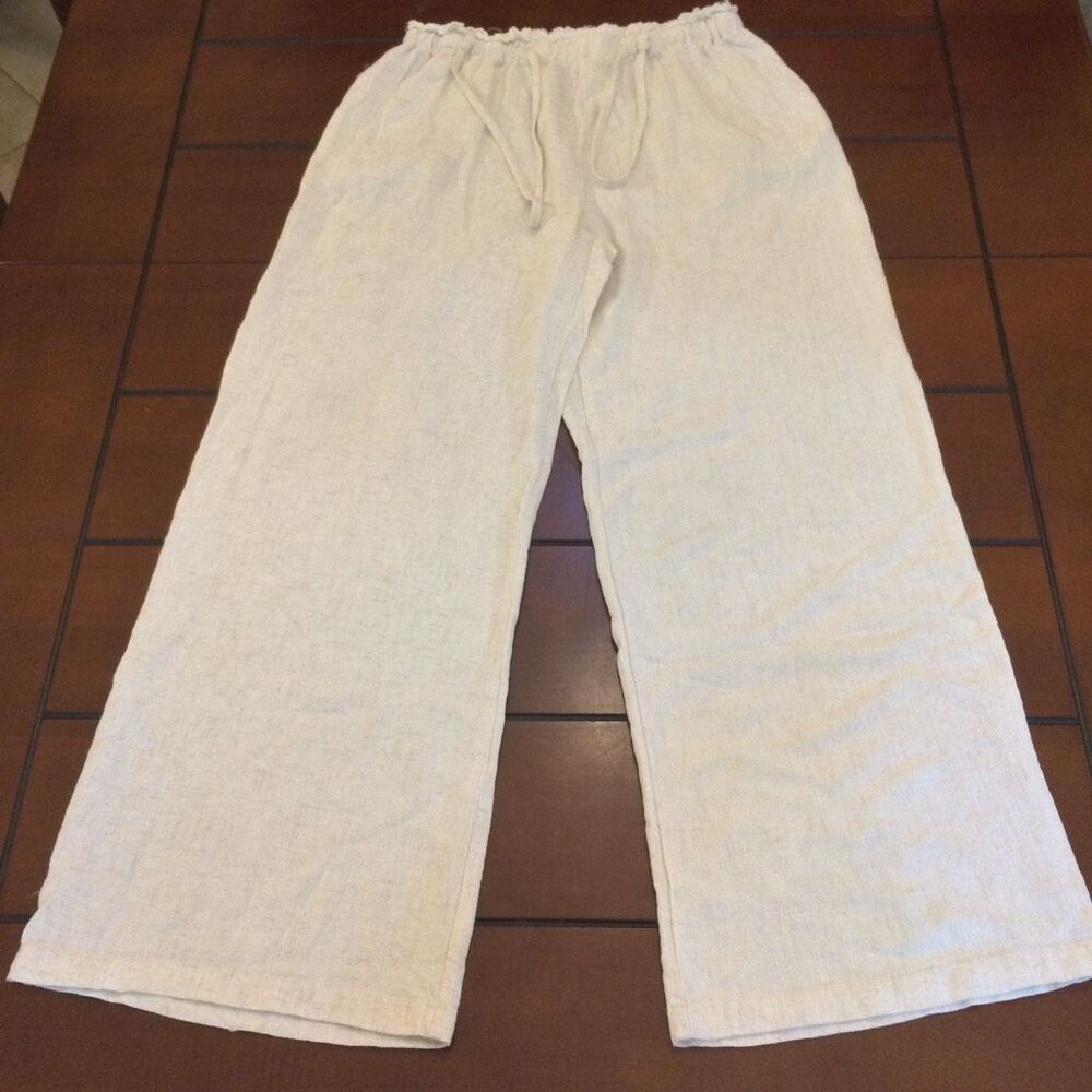 Miou Muse linen blend wide leg linen pant